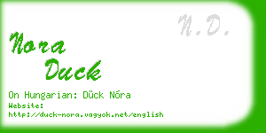 nora duck business card