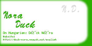 nora duck business card